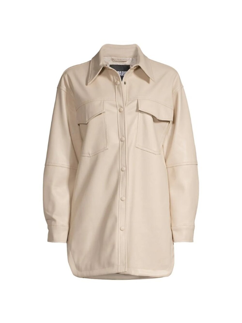 Apparis Riley Vegan Leather Shirt Shacket Peyote Cream Oversized Button Down